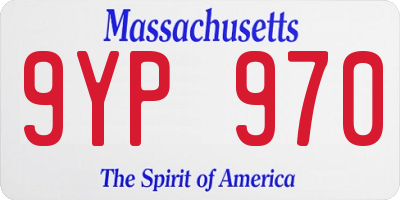 MA license plate 9YP970