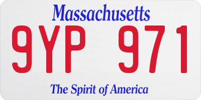MA license plate 9YP971
