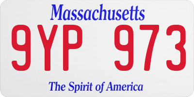 MA license plate 9YP973