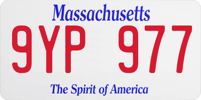 MA license plate 9YP977