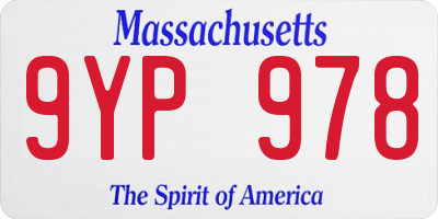 MA license plate 9YP978