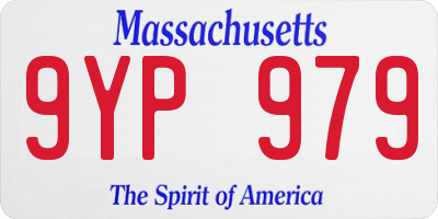 MA license plate 9YP979