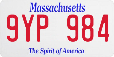 MA license plate 9YP984