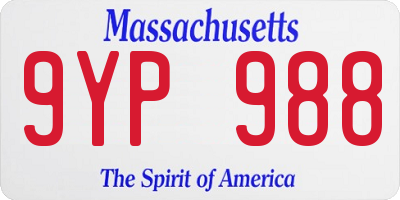 MA license plate 9YP988