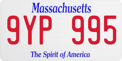 MA license plate 9YP995