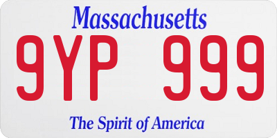 MA license plate 9YP999