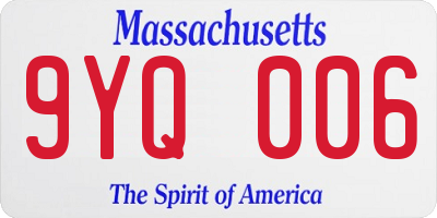 MA license plate 9YQ006