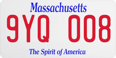 MA license plate 9YQ008