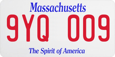 MA license plate 9YQ009