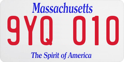 MA license plate 9YQ010
