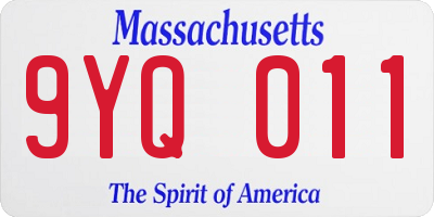 MA license plate 9YQ011