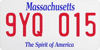 MA license plate 9YQ015