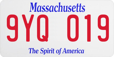 MA license plate 9YQ019