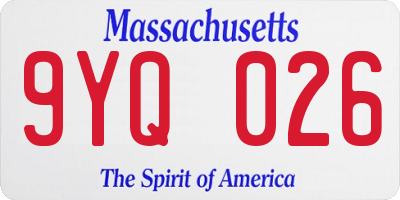 MA license plate 9YQ026