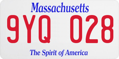 MA license plate 9YQ028