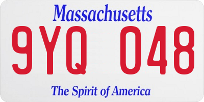 MA license plate 9YQ048
