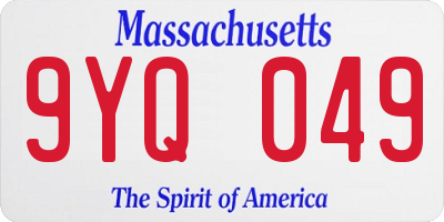 MA license plate 9YQ049