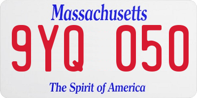 MA license plate 9YQ050