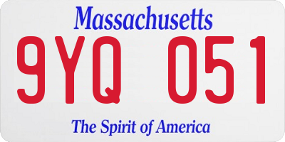 MA license plate 9YQ051