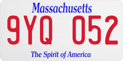 MA license plate 9YQ052