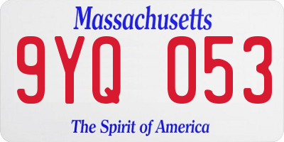 MA license plate 9YQ053