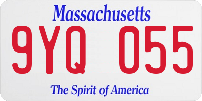 MA license plate 9YQ055