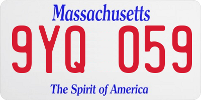 MA license plate 9YQ059