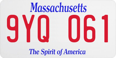 MA license plate 9YQ061