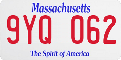 MA license plate 9YQ062