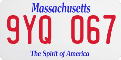 MA license plate 9YQ067