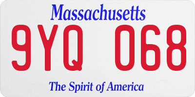 MA license plate 9YQ068