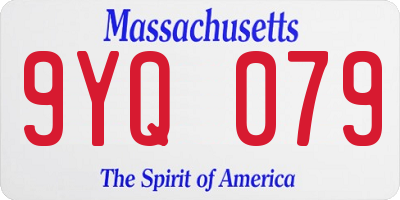 MA license plate 9YQ079