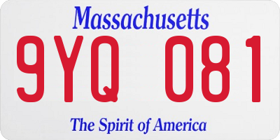 MA license plate 9YQ081