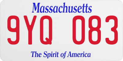 MA license plate 9YQ083