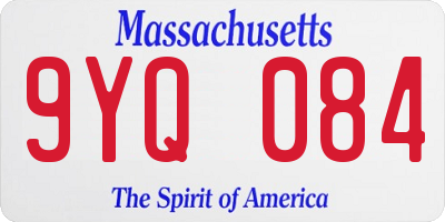 MA license plate 9YQ084