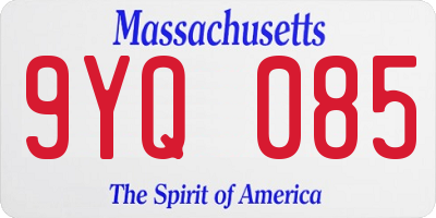 MA license plate 9YQ085