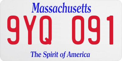 MA license plate 9YQ091