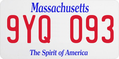 MA license plate 9YQ093