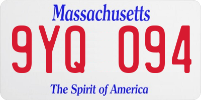 MA license plate 9YQ094