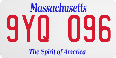 MA license plate 9YQ096