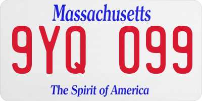 MA license plate 9YQ099