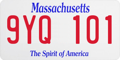 MA license plate 9YQ101