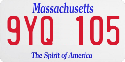 MA license plate 9YQ105