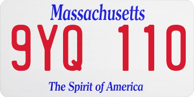 MA license plate 9YQ110