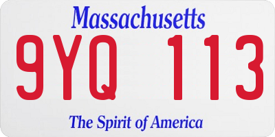 MA license plate 9YQ113