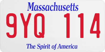 MA license plate 9YQ114