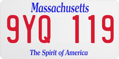 MA license plate 9YQ119