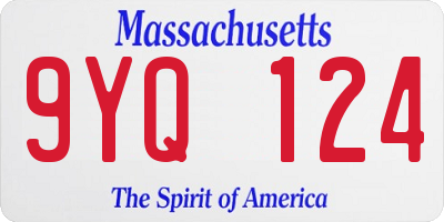 MA license plate 9YQ124