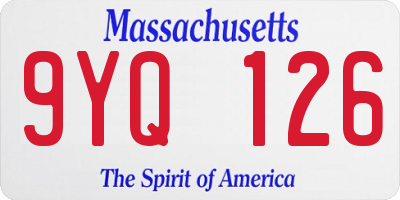 MA license plate 9YQ126