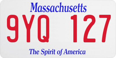MA license plate 9YQ127
